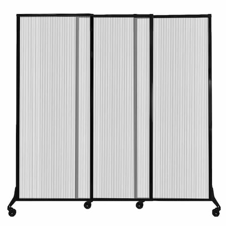 Versare QuickWall Sliding Portable Partition 7' x 6'8" Clear Fluted Polycarbonate 1811220